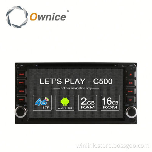Ownice C500 Cortex A53 Quad Core android 6.0 dvd player for toyota bulit in wifi BT